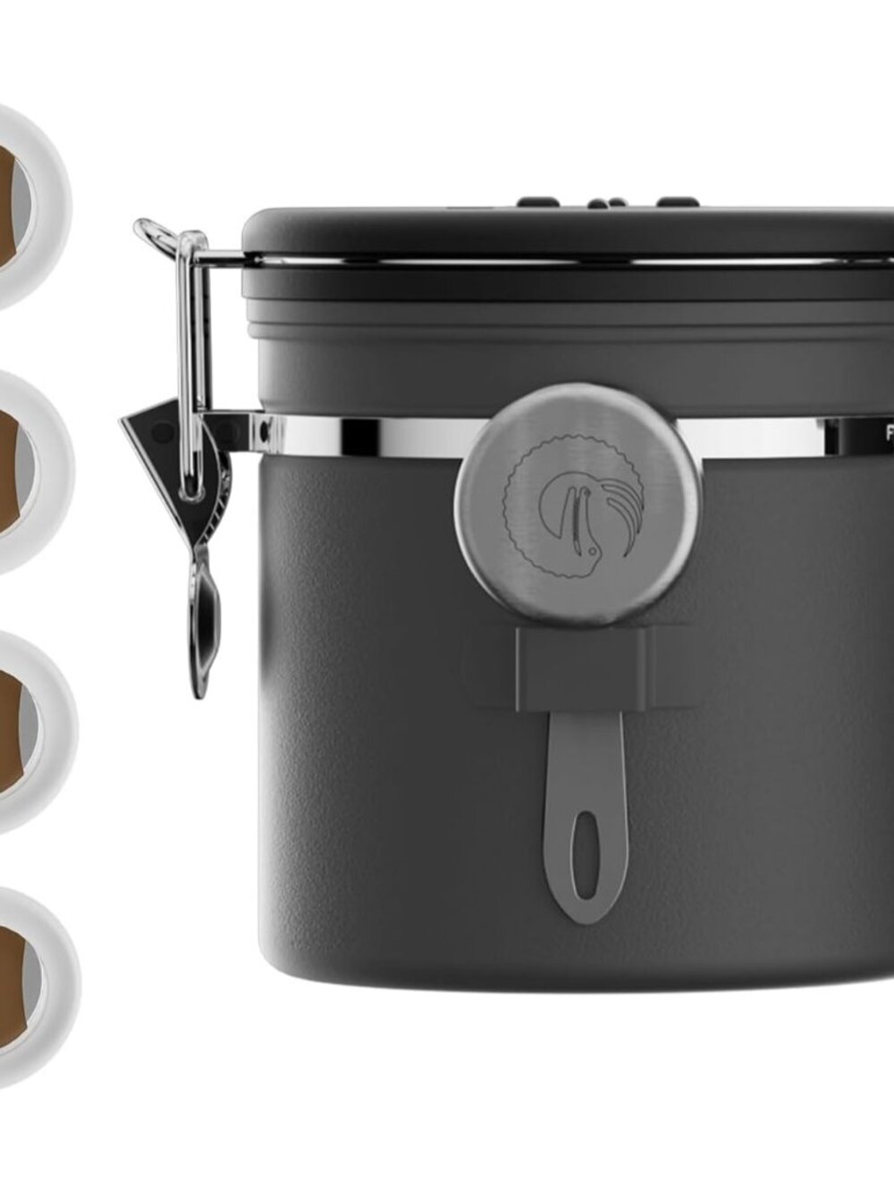 Coffee Canister, 11oz Airtight Stainless Steel Kitchen Food Storage Container wi - Picture 3 of 10